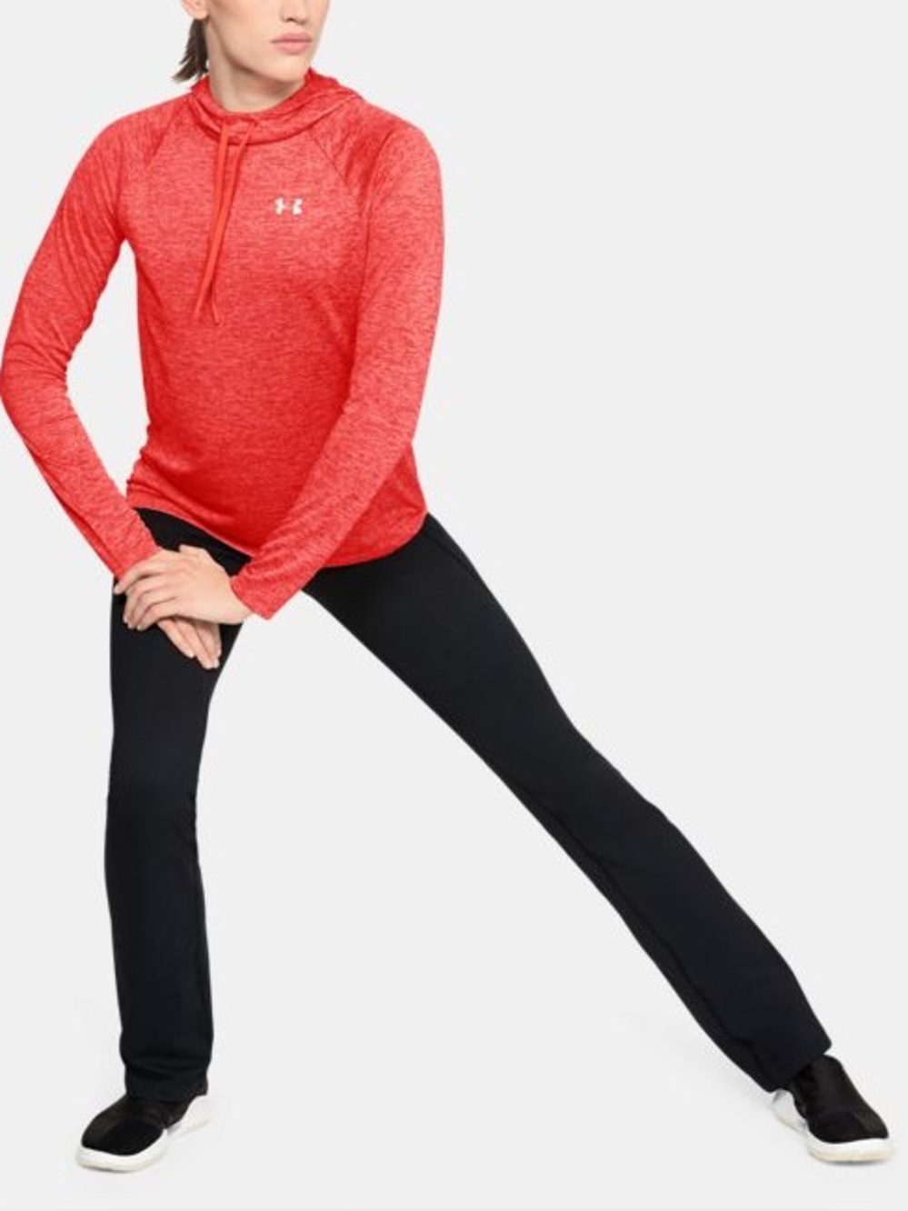 Under Armour HeatGear Tech Twist Hoodie 2.0 Women’s Orange Long Sleeve Pullover - Picture 4 of 11
